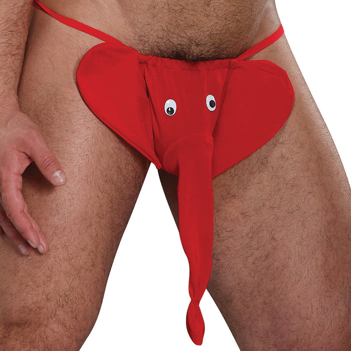 Squeaker Elephant G-String - One Size - Black