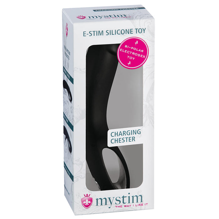 Mystim Charging Chester E-Stim Dildo-Sexy Black