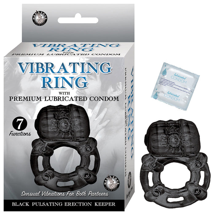 Vibrating Ring Black Pulsating Erection Keeper - Black