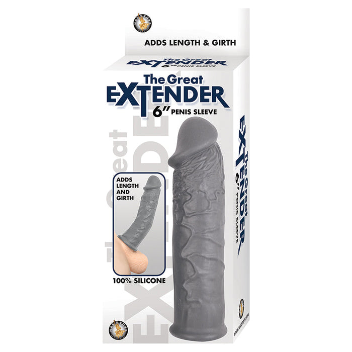 The Great Extender Penis Sleeve-Grey 6"