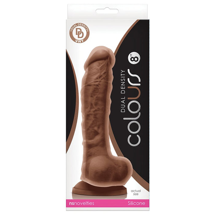 Colours Dual Density Dildo-Brown 8"