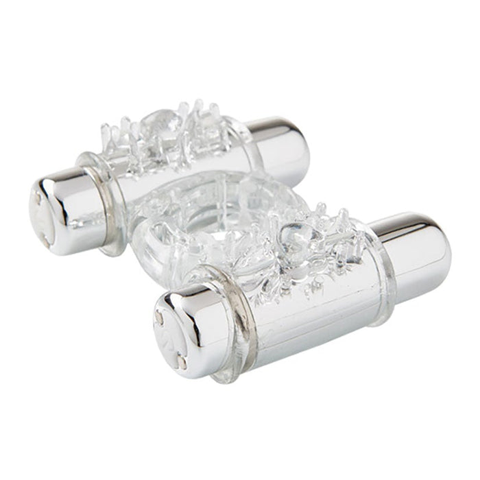 Sensuelle 7 Function Rechargeable Double Action Bullet Ring - Clear