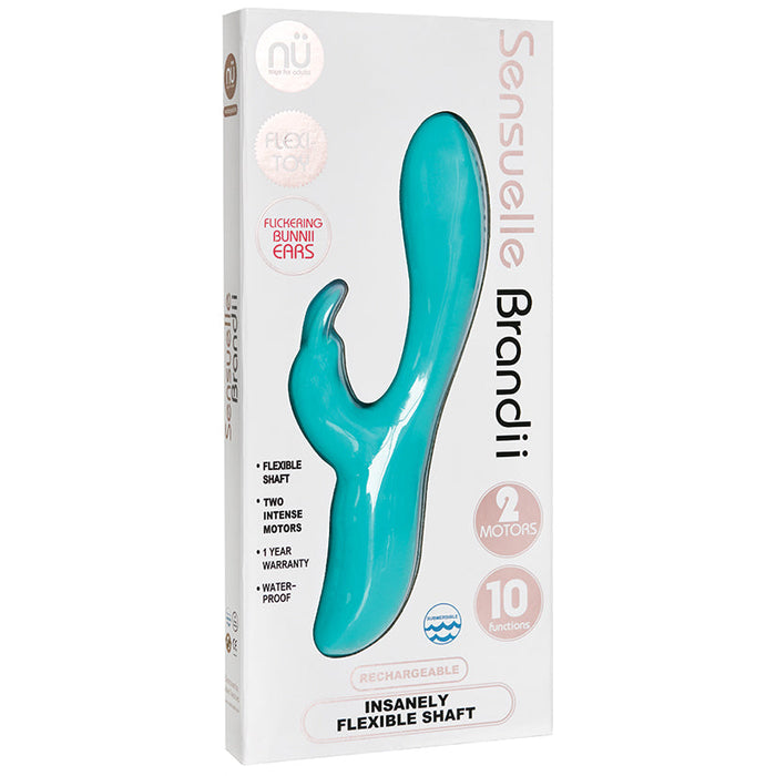 Sensuelle Brandii 10 Function  Double Motor Vibe-Teal Blue