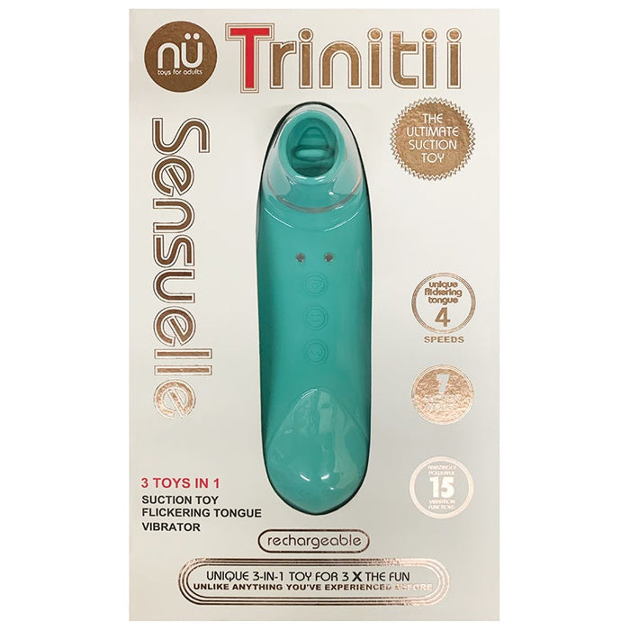 Sensuelle Trinitii 3-in-1 Suction Tongue-Electric Blue