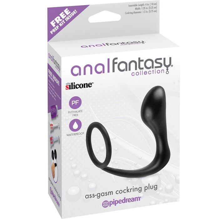 Anal Fantasy Collection Ass Gasm Cockring Plug - Black