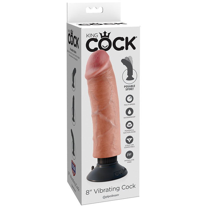 King Cock 8-Inch Vibrating Cock - Light