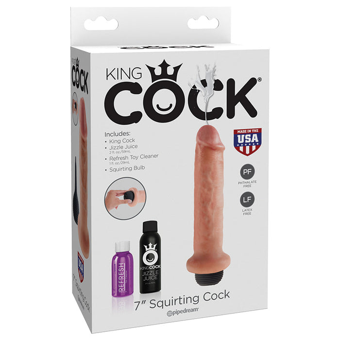 King Cock 7" Squirting Cock - Flesh