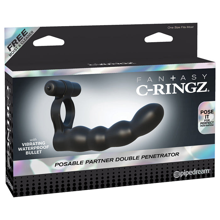 Fantasy C-Ringz Posable Partner Double Penetrator - Black