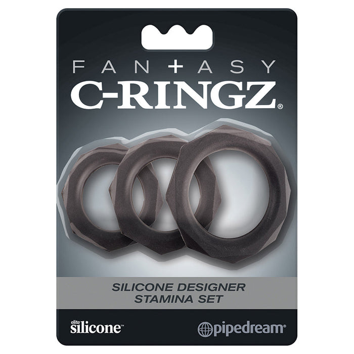 Fantasy C-Ringz Silicone Designer Stamina Set  Black