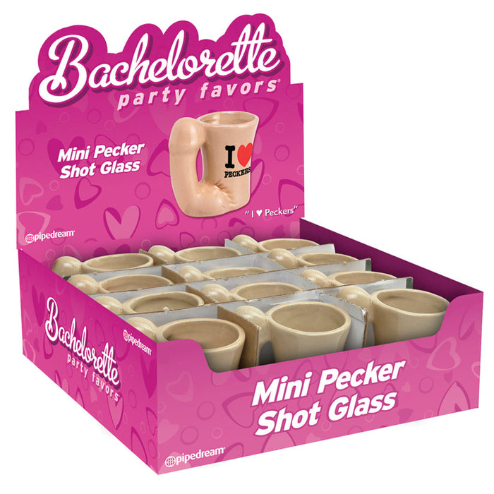 Mini Pecker Shot Glass Display - 12 Piece