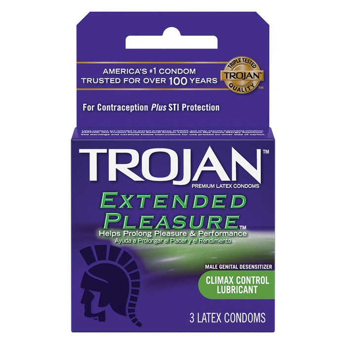 Trojan Extended Pleasure Lubricated Condoms - 3 Pack