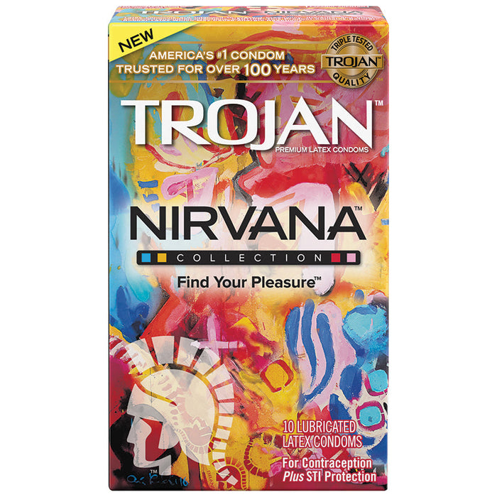 Trojan Nirvana - 10 Pack Assorted Lubricated Latex Condoms