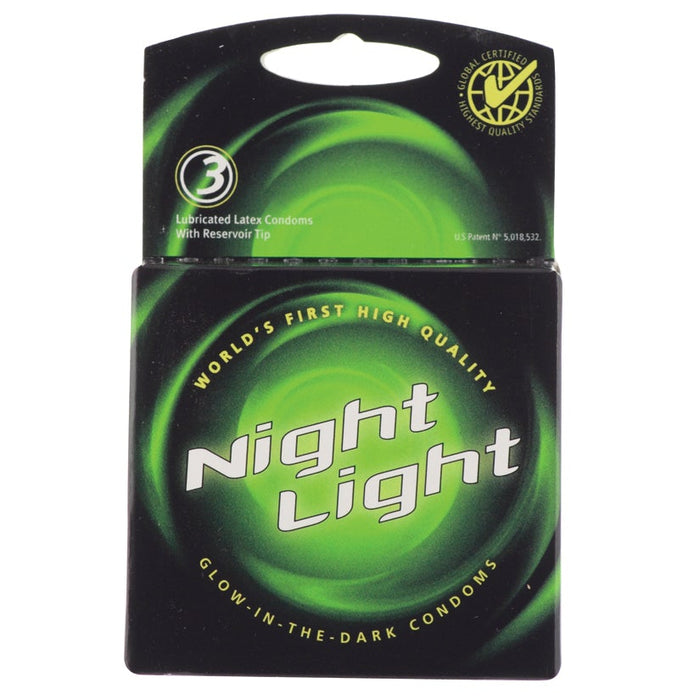 Night Light Lubricated Condoms - 3 Pack