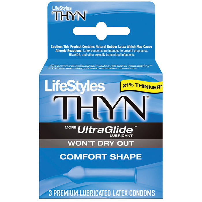 Lifestyles Thyn Lubricated Condoms - 3 Pack