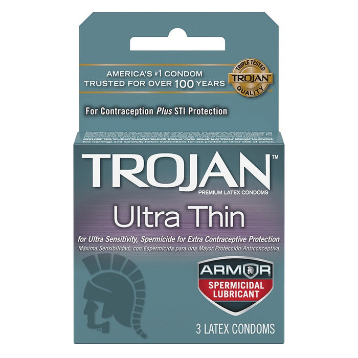 Trojan Ultra Thin Armor Spermicidal Condoms - 3 Pack