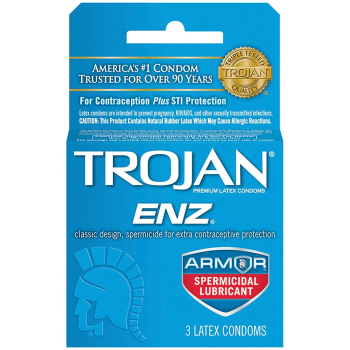 Trojan Enz Armor Spermicidal Lubricated  Condoms - 3 Pack