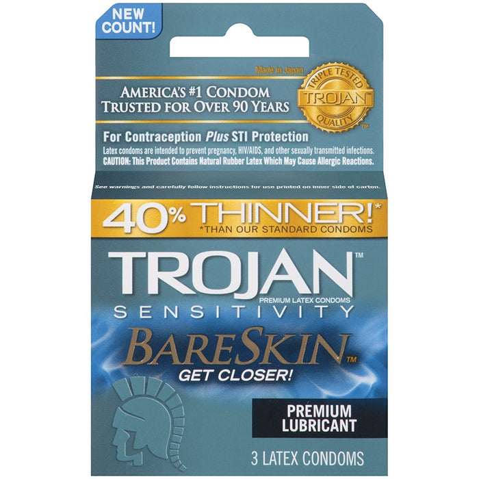 Trojan Sensitivity Bareskin Lubricated  Condoms - 3 Pack