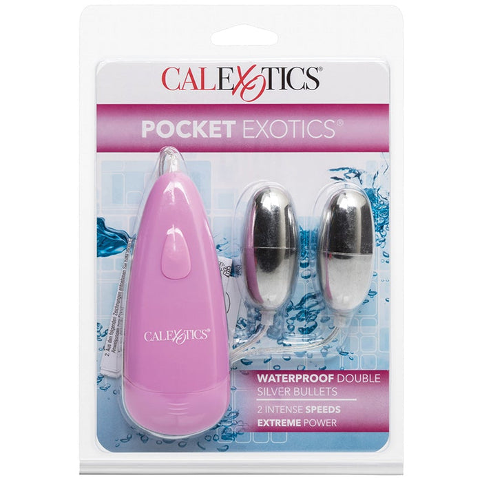 Pocket Exotics Waterproof Double Silver Bullets -  Pink