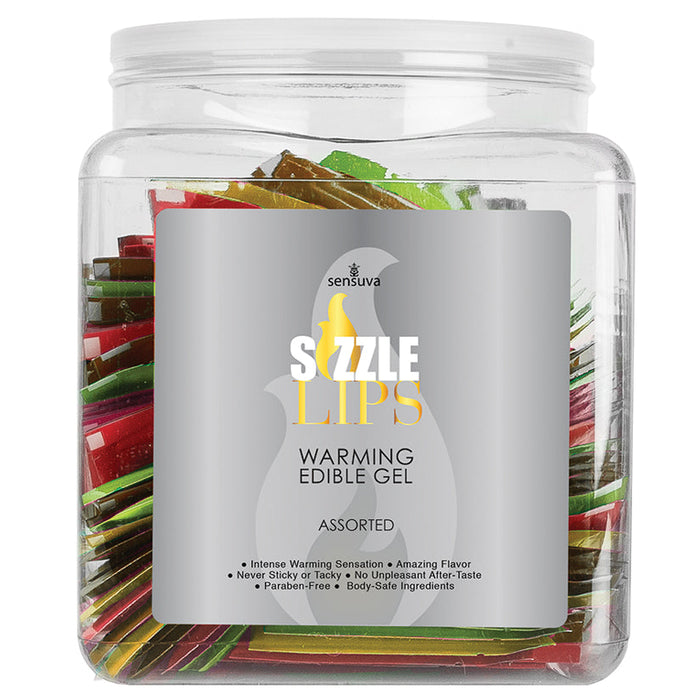 Sizzle Lips Warming Gel Foil-Assorted Tub of 100