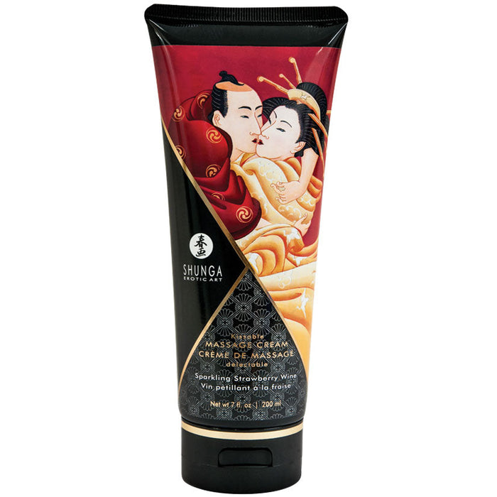 Kissable Massage Cream - Sparkling Strawberry  Wine - 7 Fl. Oz. / 200 ml