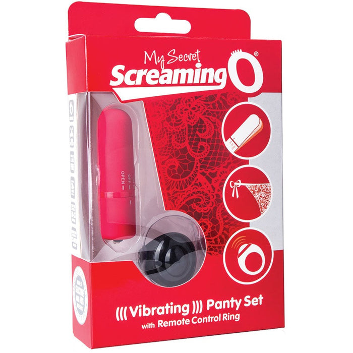 My Secret Screaming O Vibrating Panty Set - Red - Each