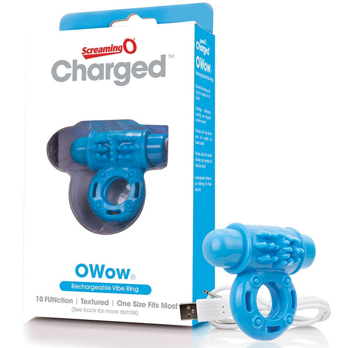 Charged Owow Rechargeable Vibe Ring - Blue