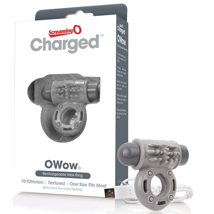 Charged Owow Rechargeable Vibe Ring - Grey