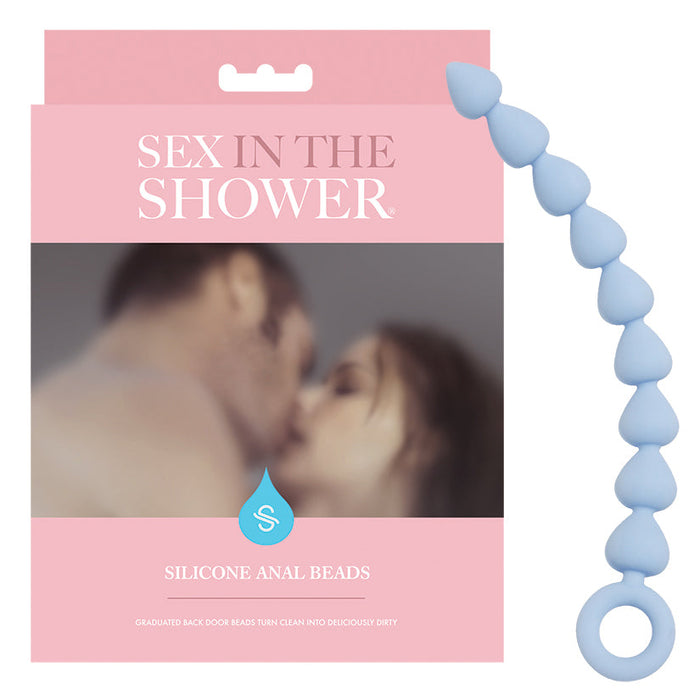 Sex In the Shower Silicone Anal Beads-Blue