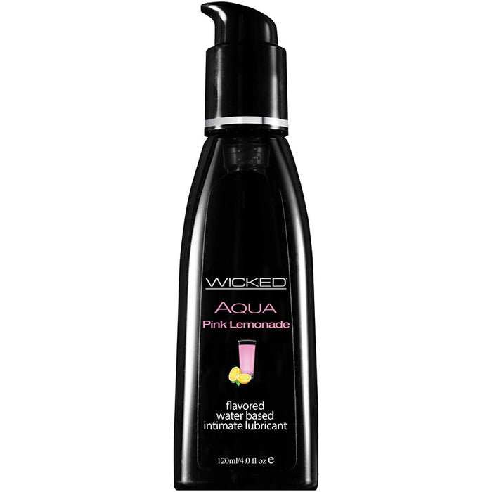 Aqua Pink Lemonade Flavored Water Based  Lubricant - 4 Oz. / 120 ml