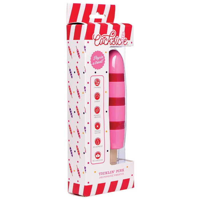 Cocksicles Ticklin' 10X Popsicle Vibrator-Pink