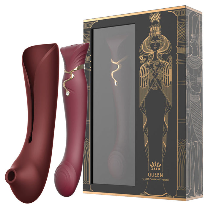 Zalo Queen Set G-Spot Pulse Wave-Wine Red