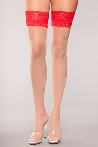 Be Wicked Sweetheart Thigh Highs Red