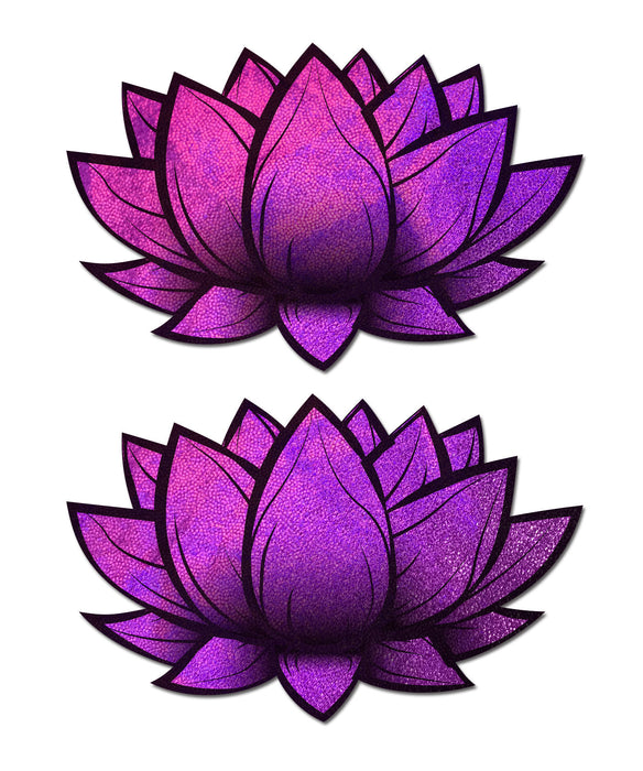 Holographic Pink Lotus Nipple Pasties
